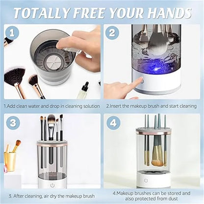 Electric Makeup Brush Cleaner Cosmetic Brush Cleaner Dryer Machine Automatic USB Make up Brushes Cleaner Spinner Storage Tools